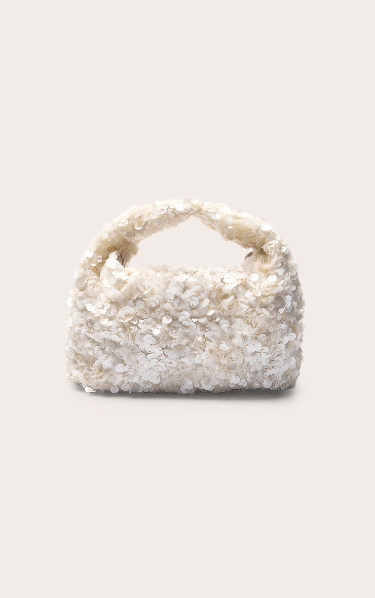 White Sequin Handbag image 2