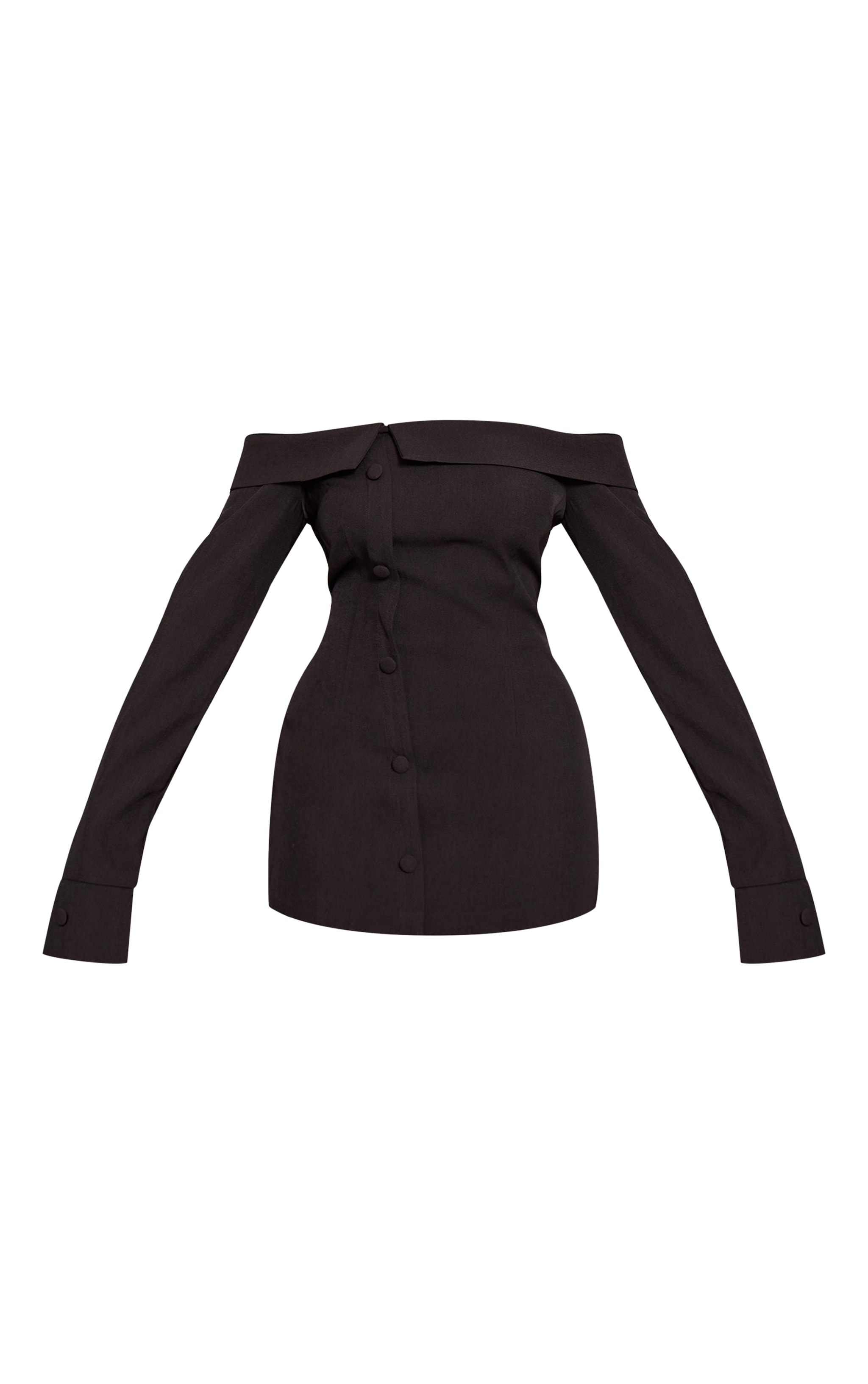 Shape Black Bardot Long Sleeve Tailored Romper image 5