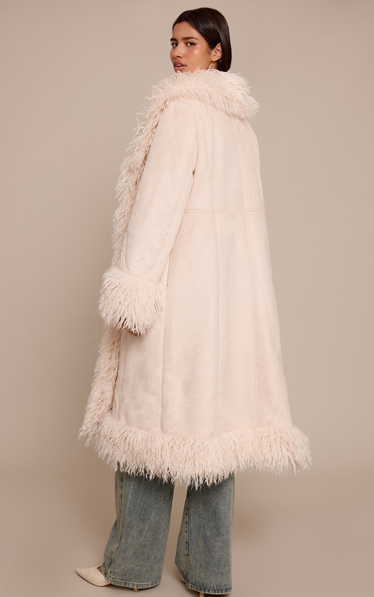 Tall Cream Afghan Style Maxi Coat image 2