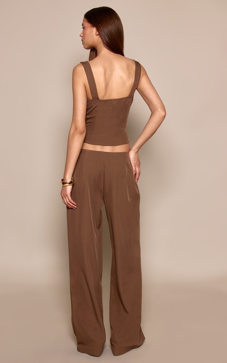 Mocha Tailored Pleated Pants image 3