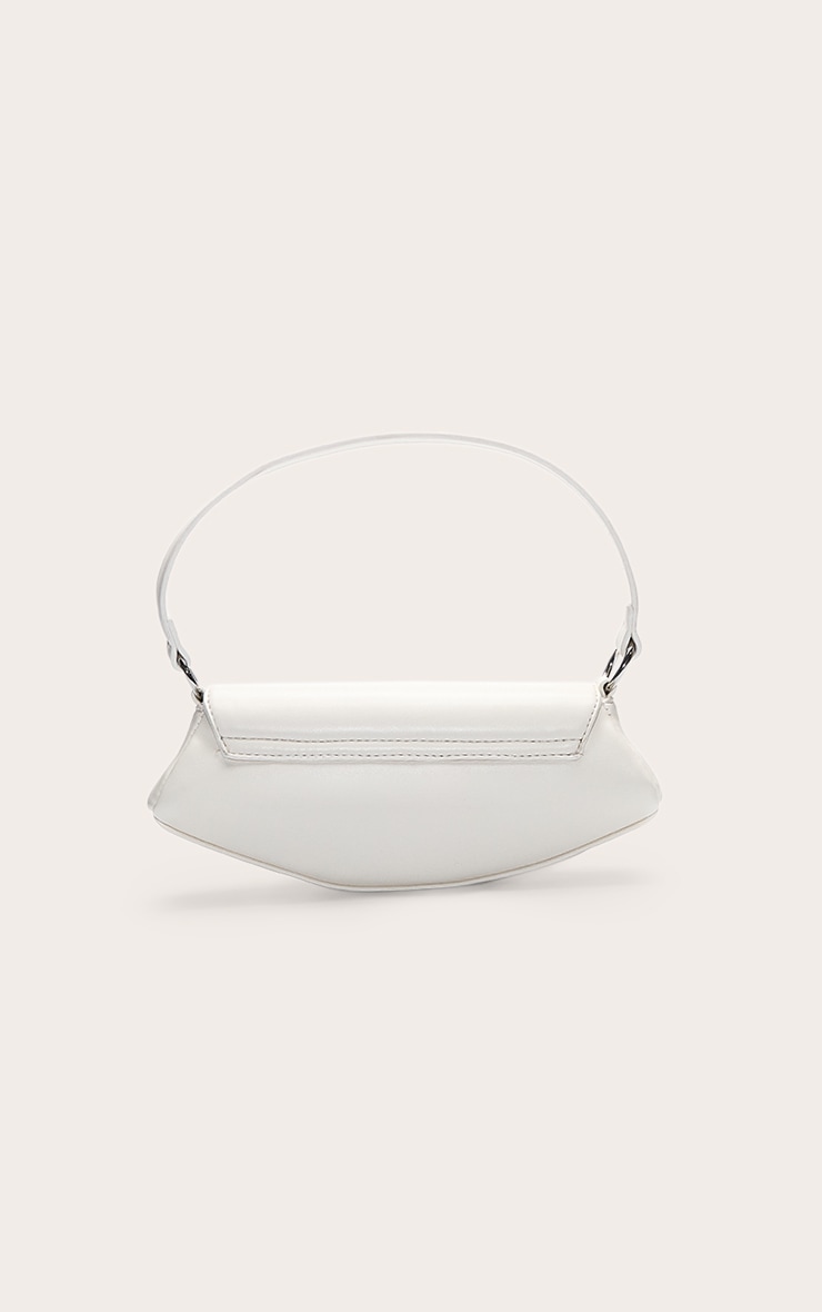 Sac Bandoulière Courbe Slim en PU Off White image 3
