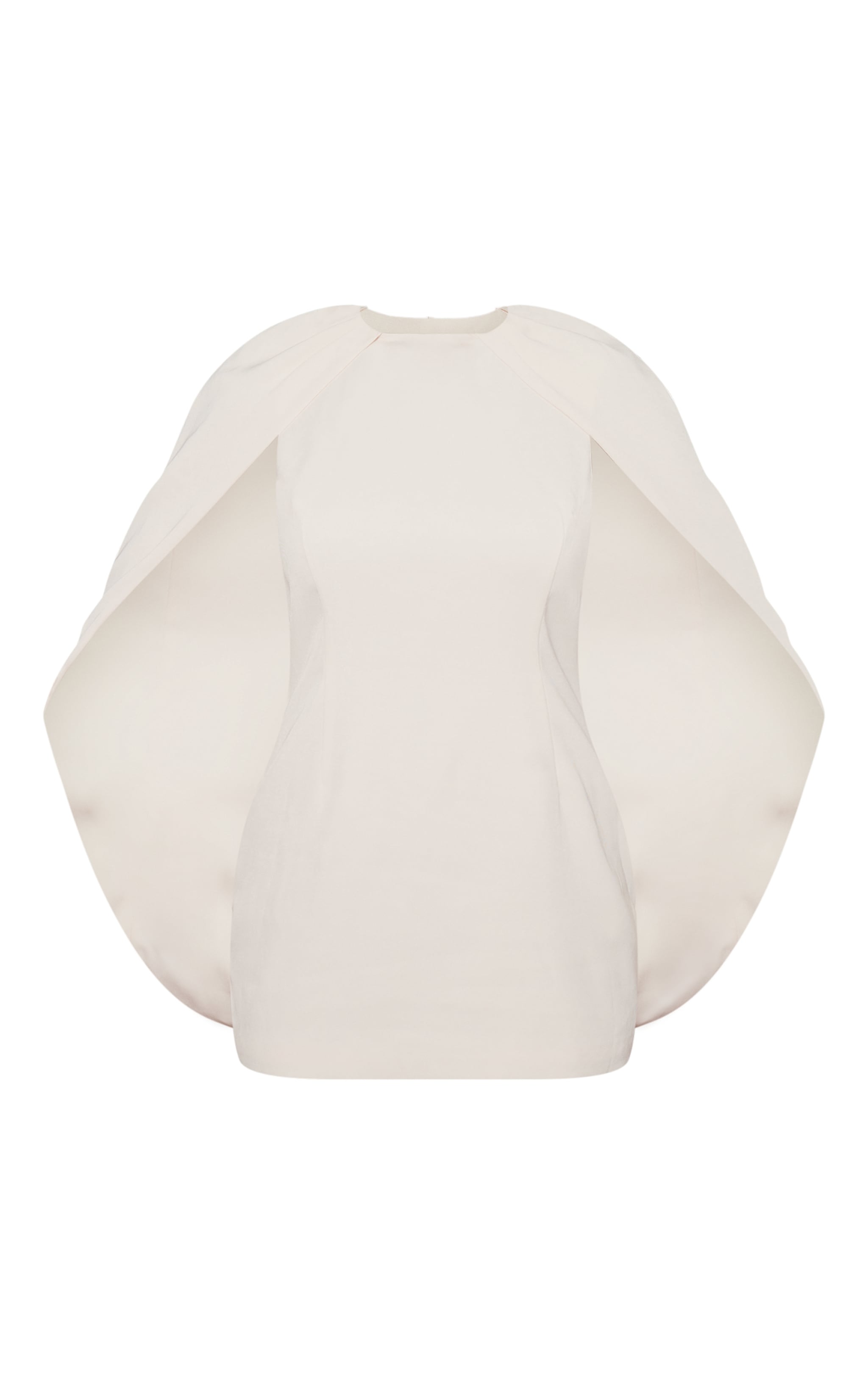 Cream Woven Asymmetric Mini Bodycon Dress image 5