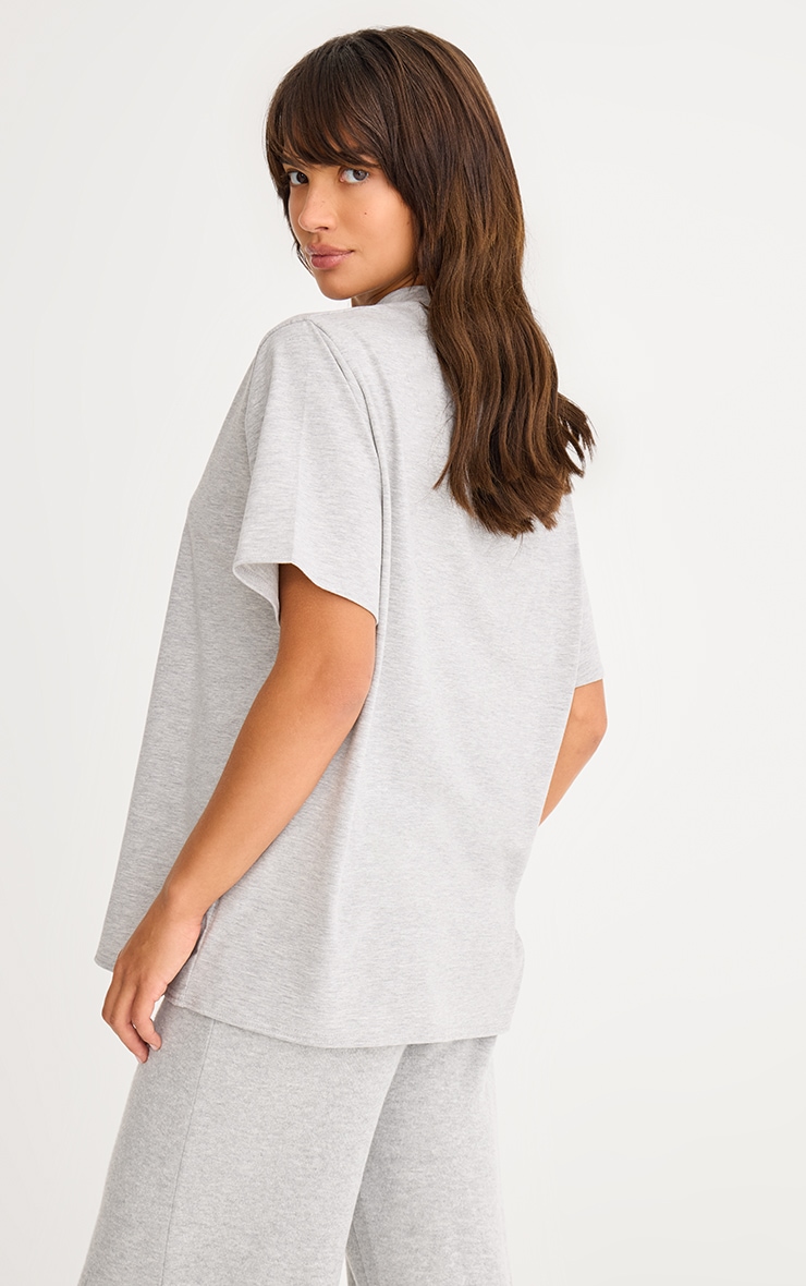 T-shirt basique oversize en coton gris image 2