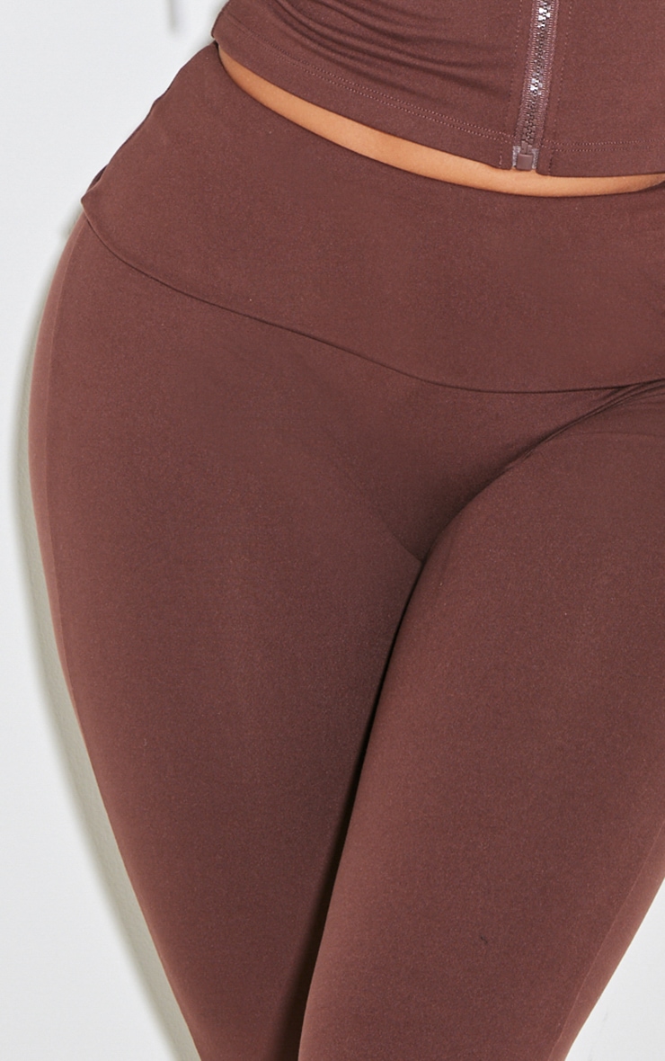 Shape Brown Stretch Sculpted Foldover Waist Flare Pants image 4