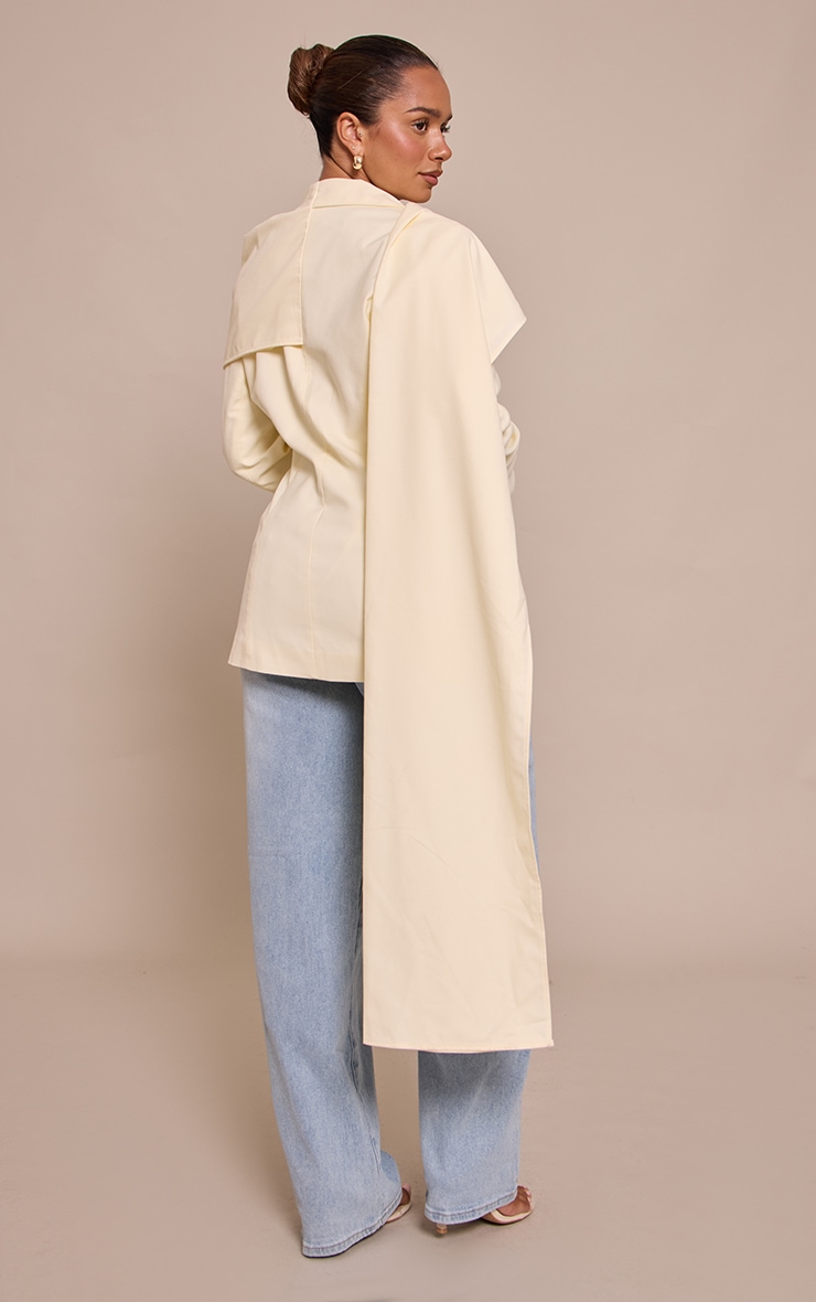 Shape Butter Cream Scarf Detail Cinched Blazer image 2