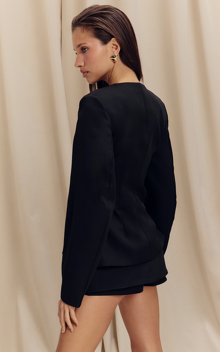 Black Woven Tailored Skort image 2