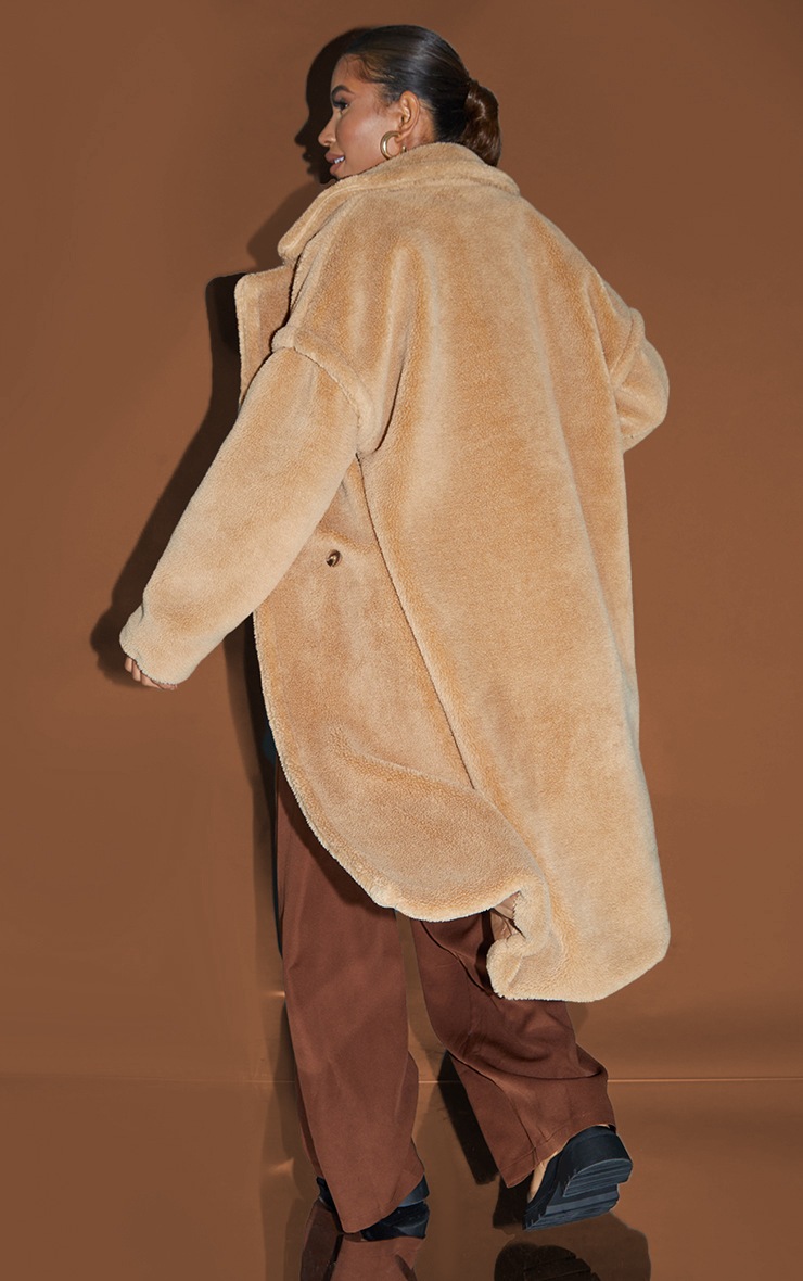 camel teddy borg coat