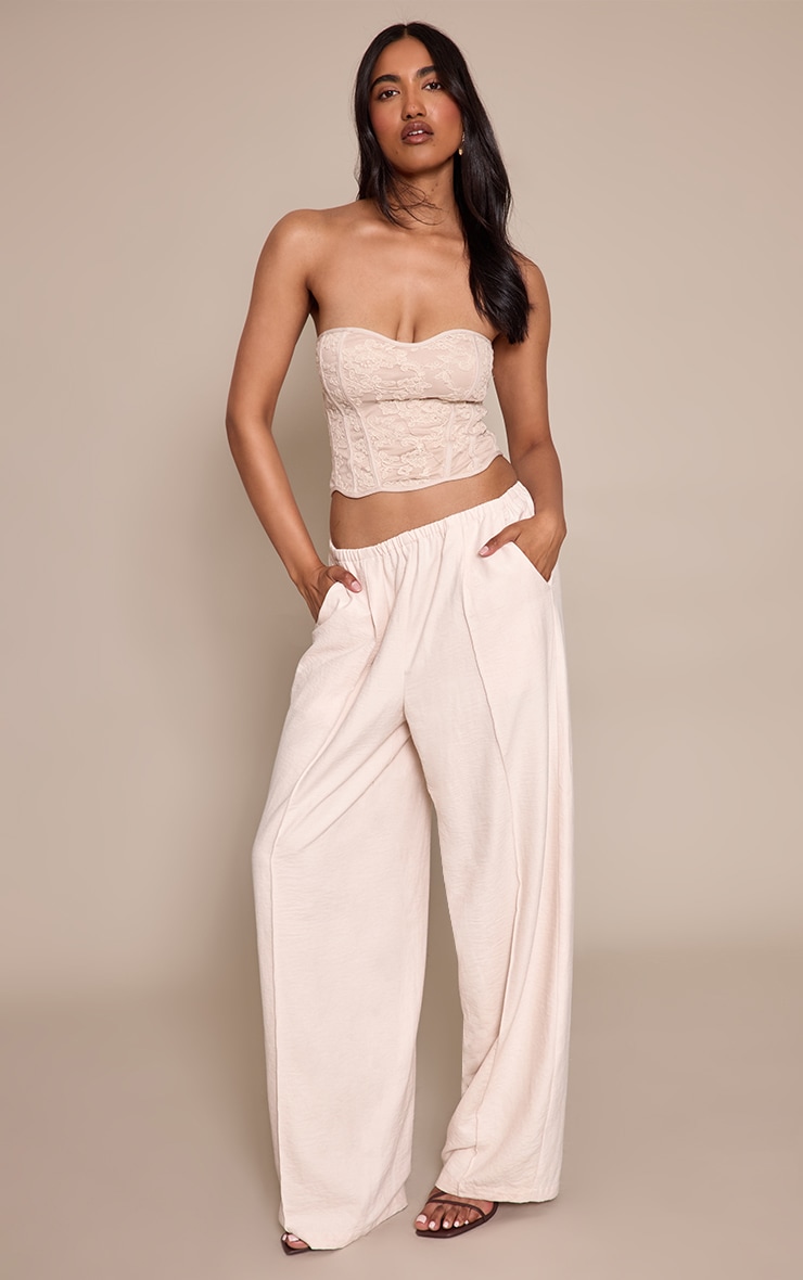 Corset texturé nude à dos lacé image 3