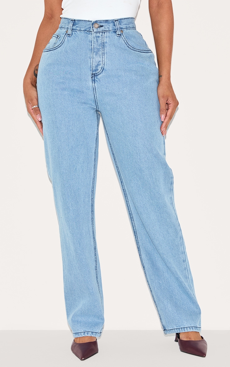 Shape Mid Blue Acid Wash Denim Wide Leg Jeans | Shape