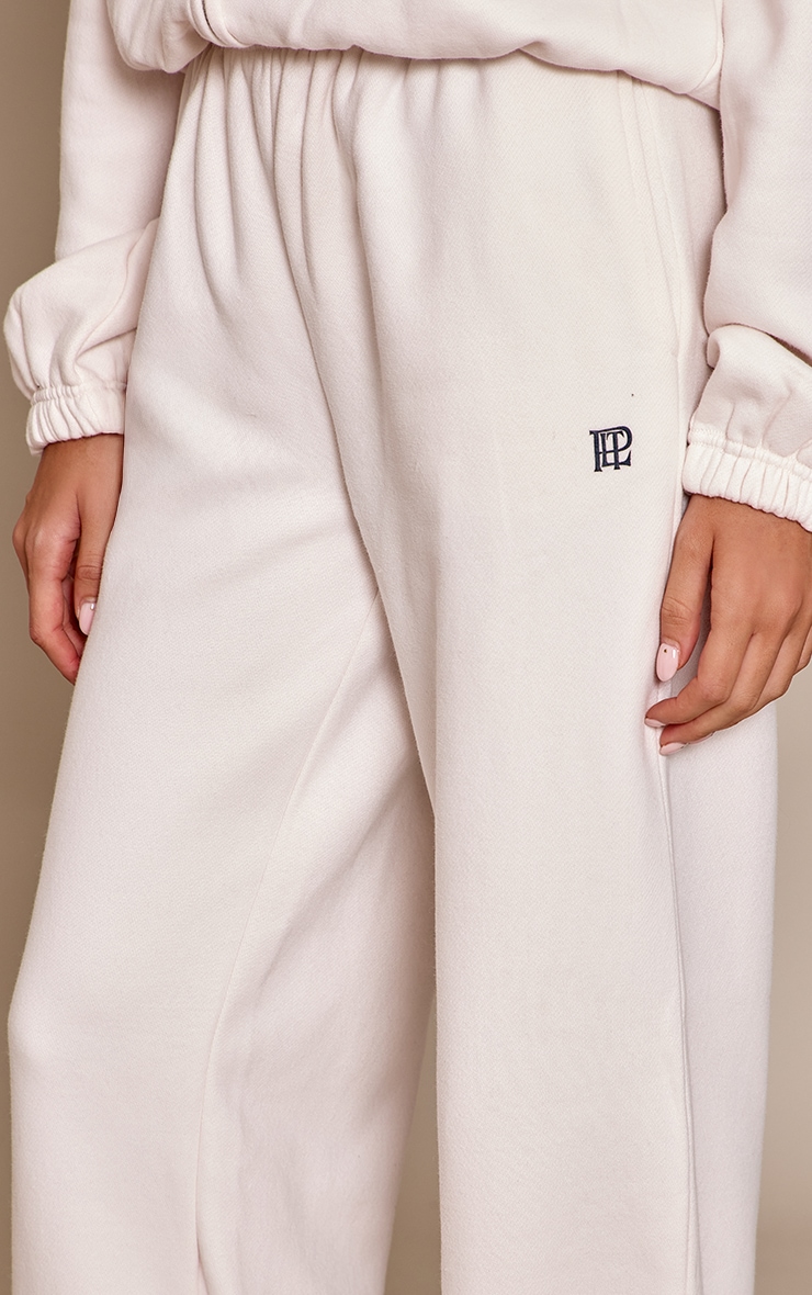 PLT Jogging droit en coton polaire crème image 4