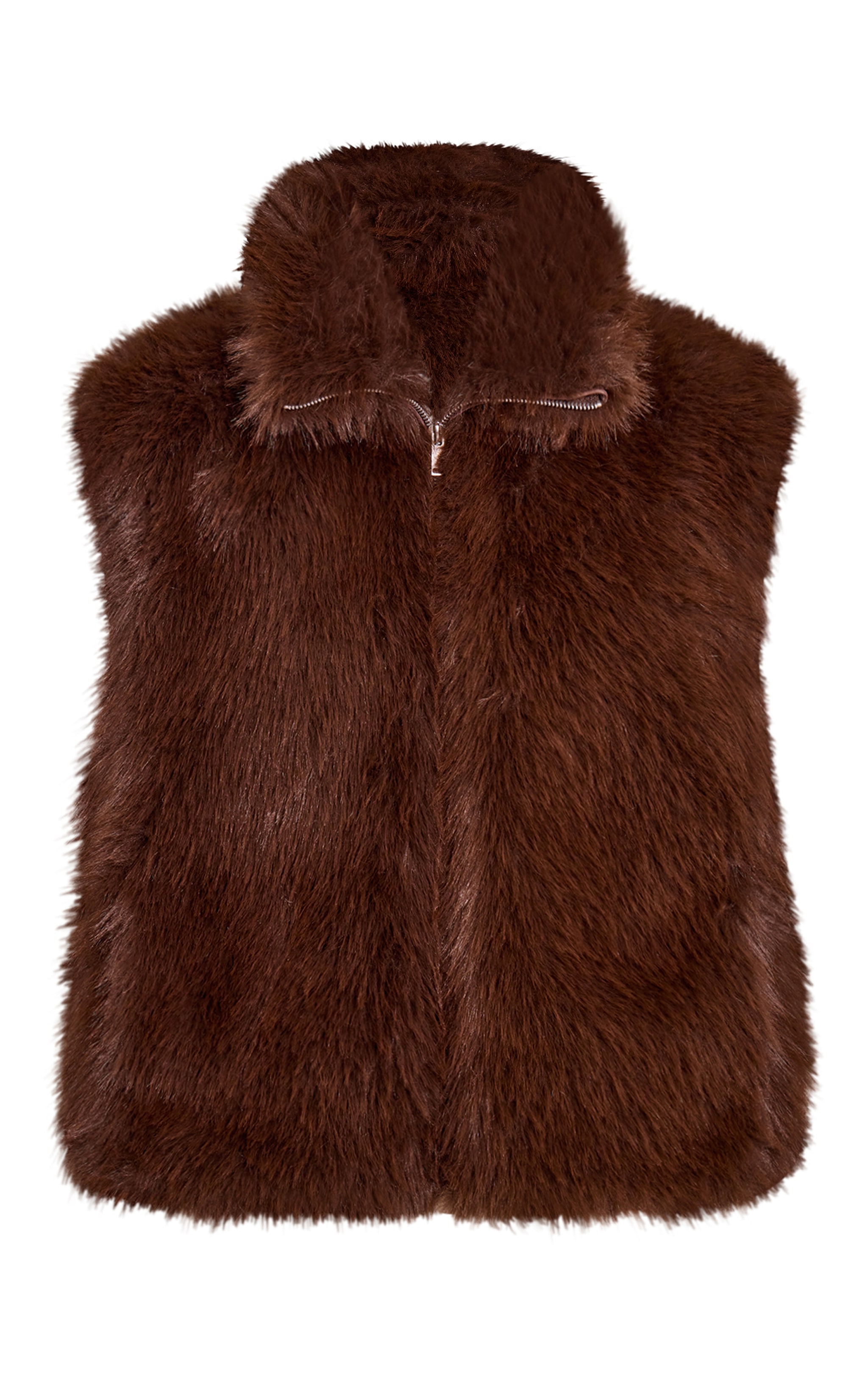 Chocolate Faux Fur Vest image 5