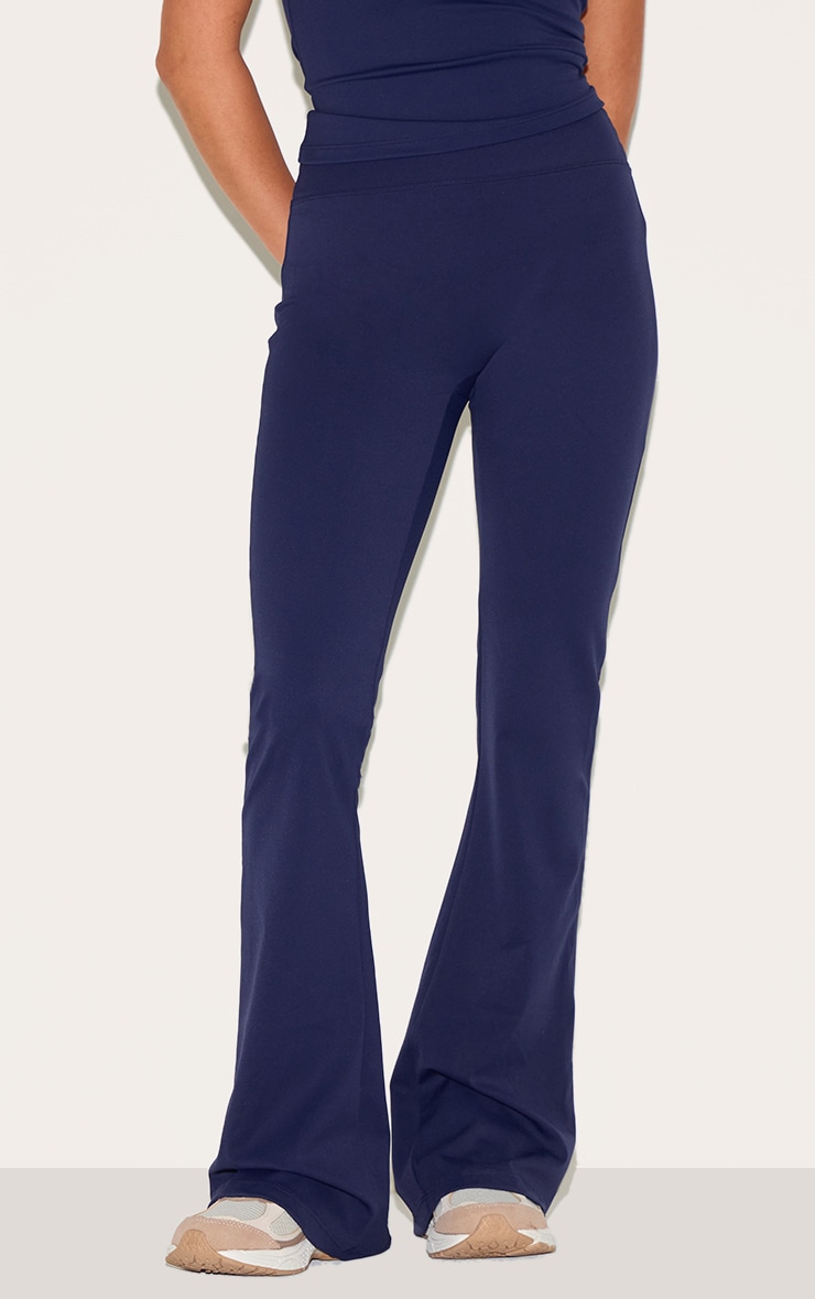 Pantalon de Yoga Évasé Taille Haute Sculpt Marine Coupe Petite image 2