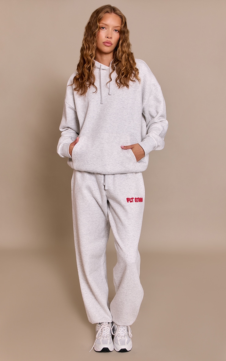 Ash Grey PLT Studio Print Oversized Hoodie image 3
