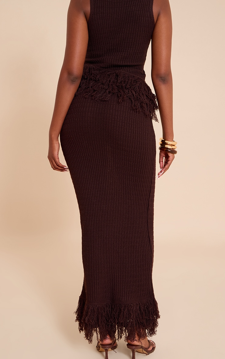 Chocolate Loop Knit Maxi Skirt image 3