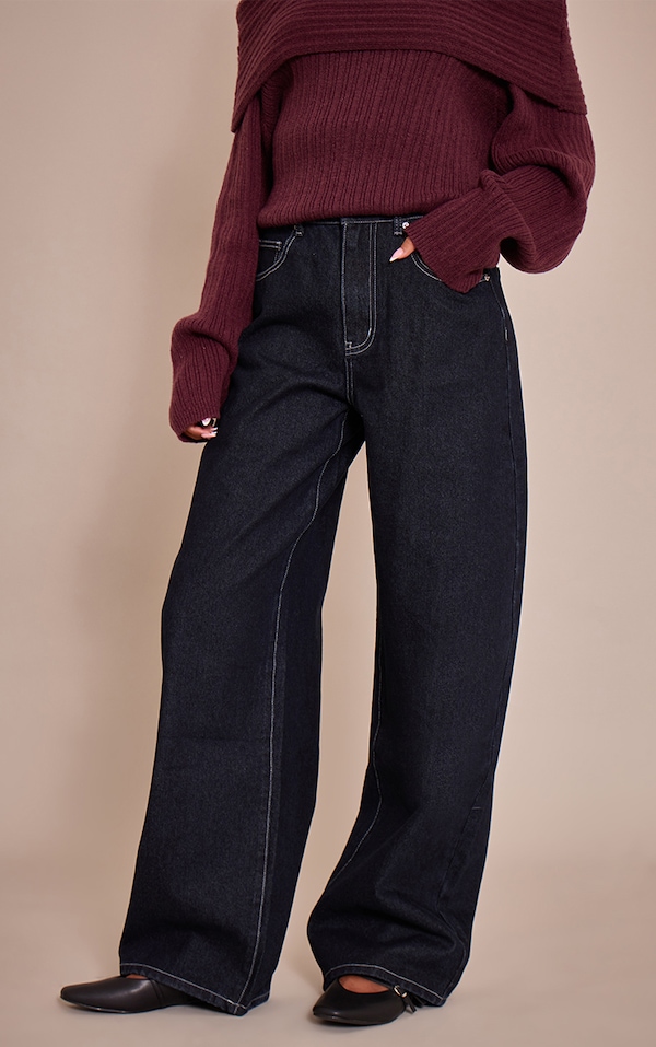 Tall Indigo Dipped Back Waistband Boyfriend Jeans