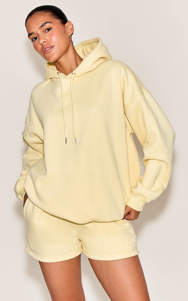 Butter Cream Plt Studio Embossed Oversized Hoodie