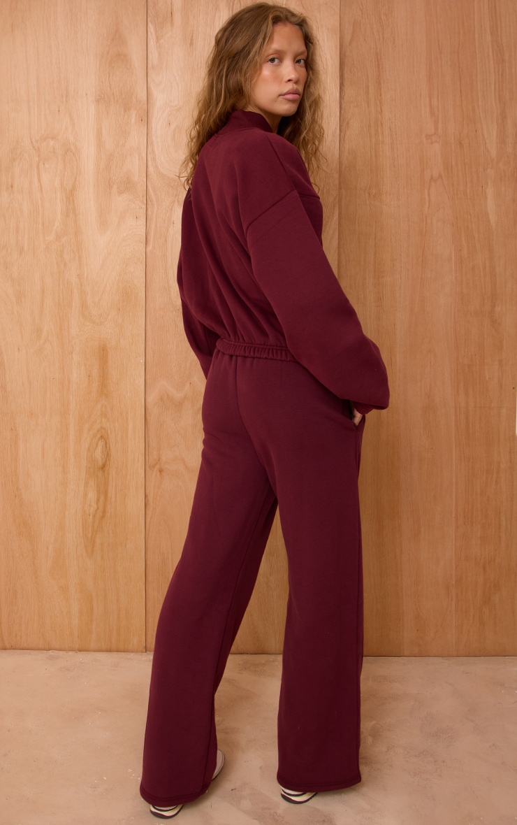 Wine PLT Embossed Wide Leg Sweatpants image 3