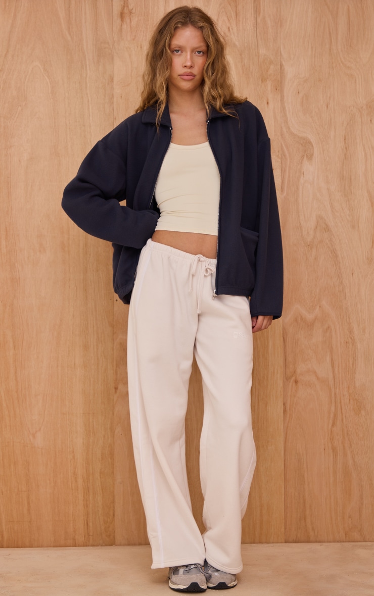 Navy Binding Zip Up Fleece  image 3
