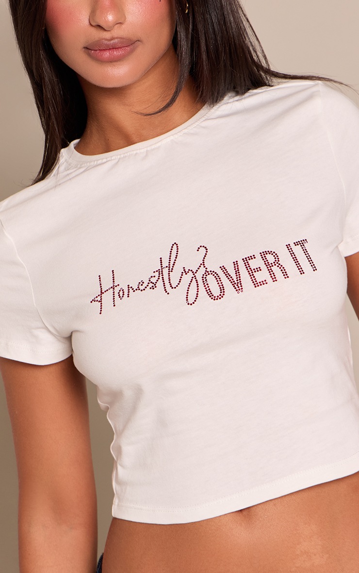 Petite Diamante Graphic Fitted T-Shirt  image 4