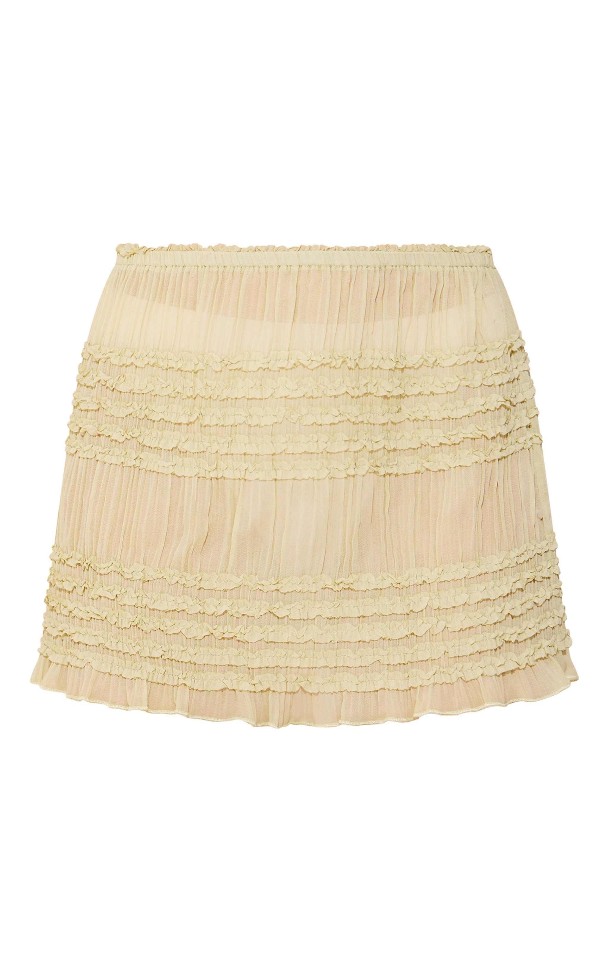 Sage Textured Woven Low Rise Mini Skirt image 6