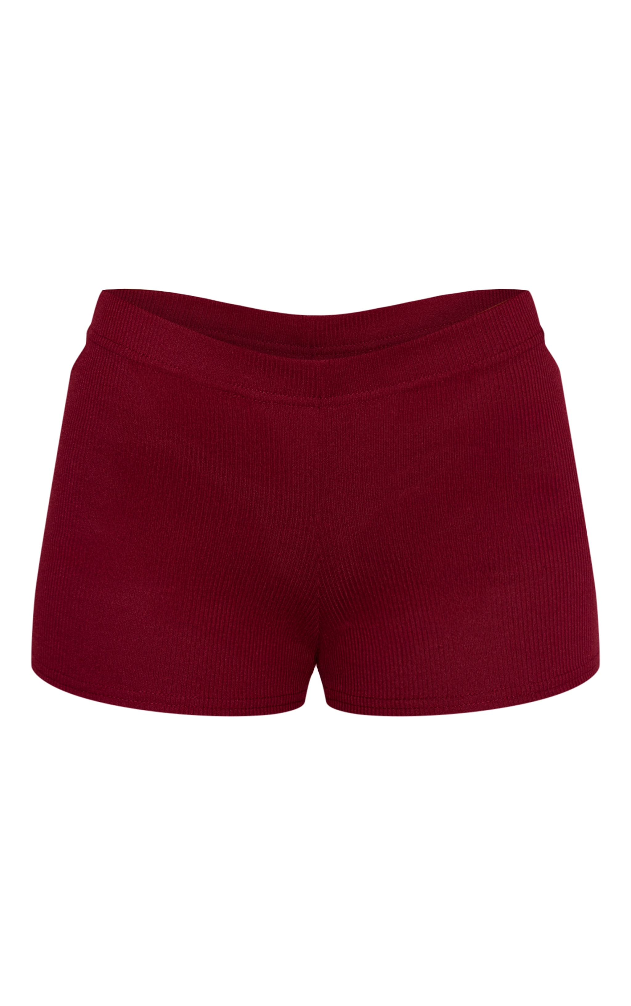 Wine Ribbed Hotpants image 6