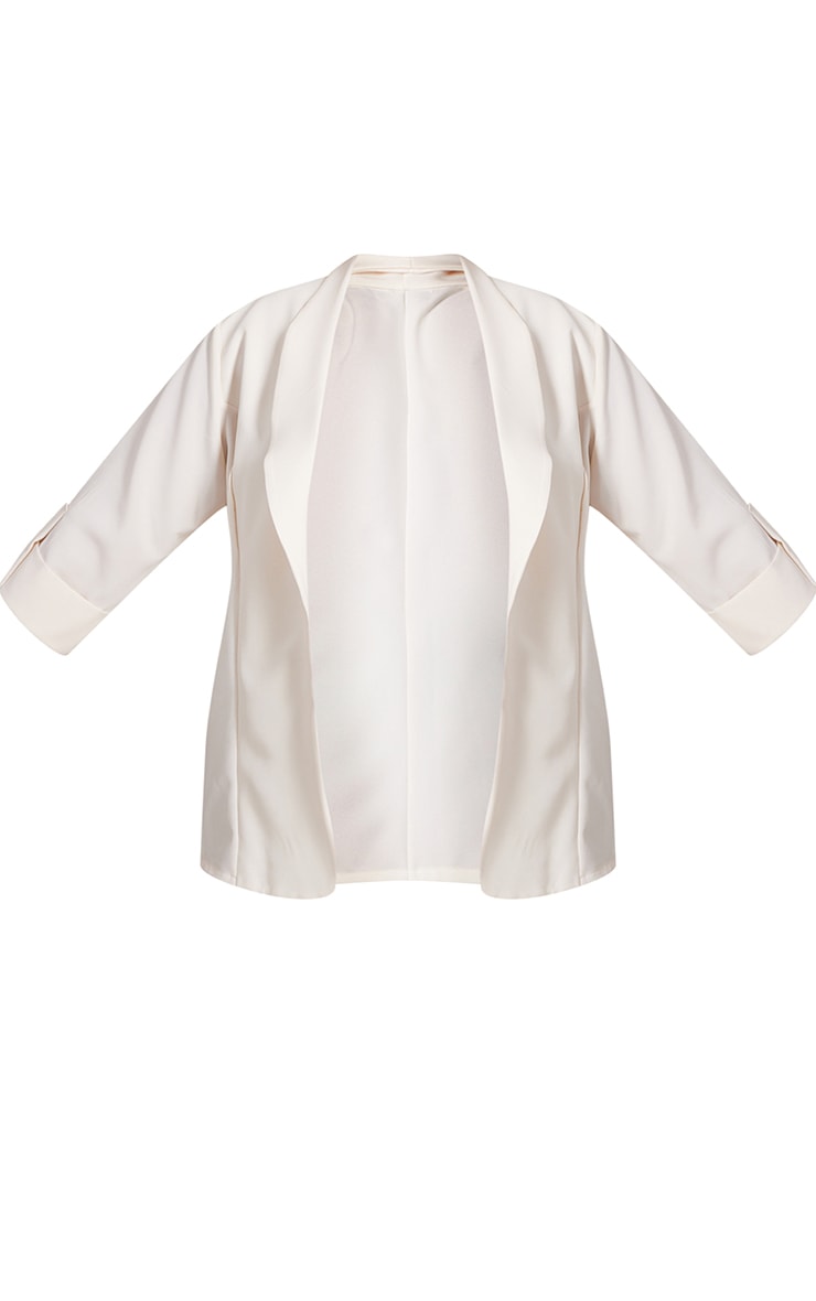 Plus Cream Basic Turn Up Sleeve Blazer image 5