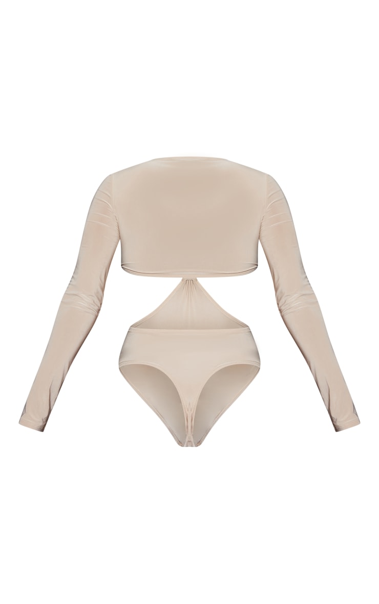 Stone Hardware Detail Long Sleeve Slinky Cut Out Bodysuit image 6