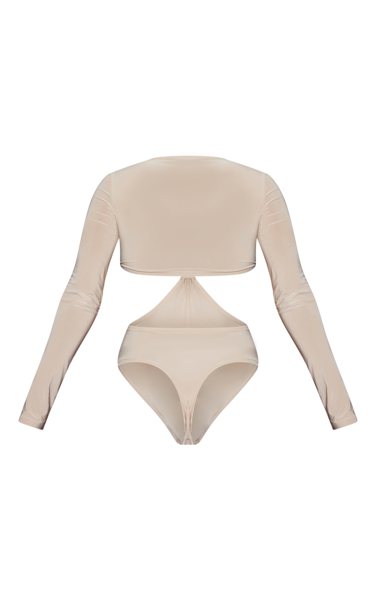 Stone Hardware Detail Long Sleeve Slinky Cut Out Bodysuit image 6