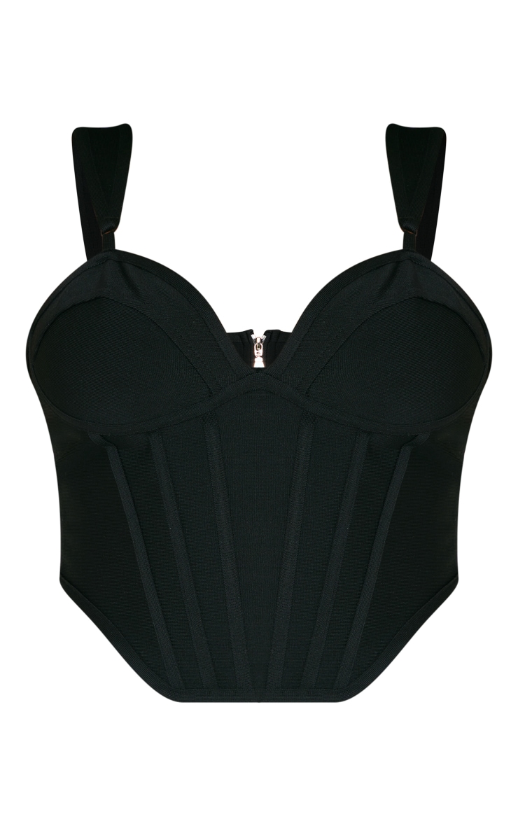 Plus Black Bandage Dip Hem Bust Cup Corset image 5