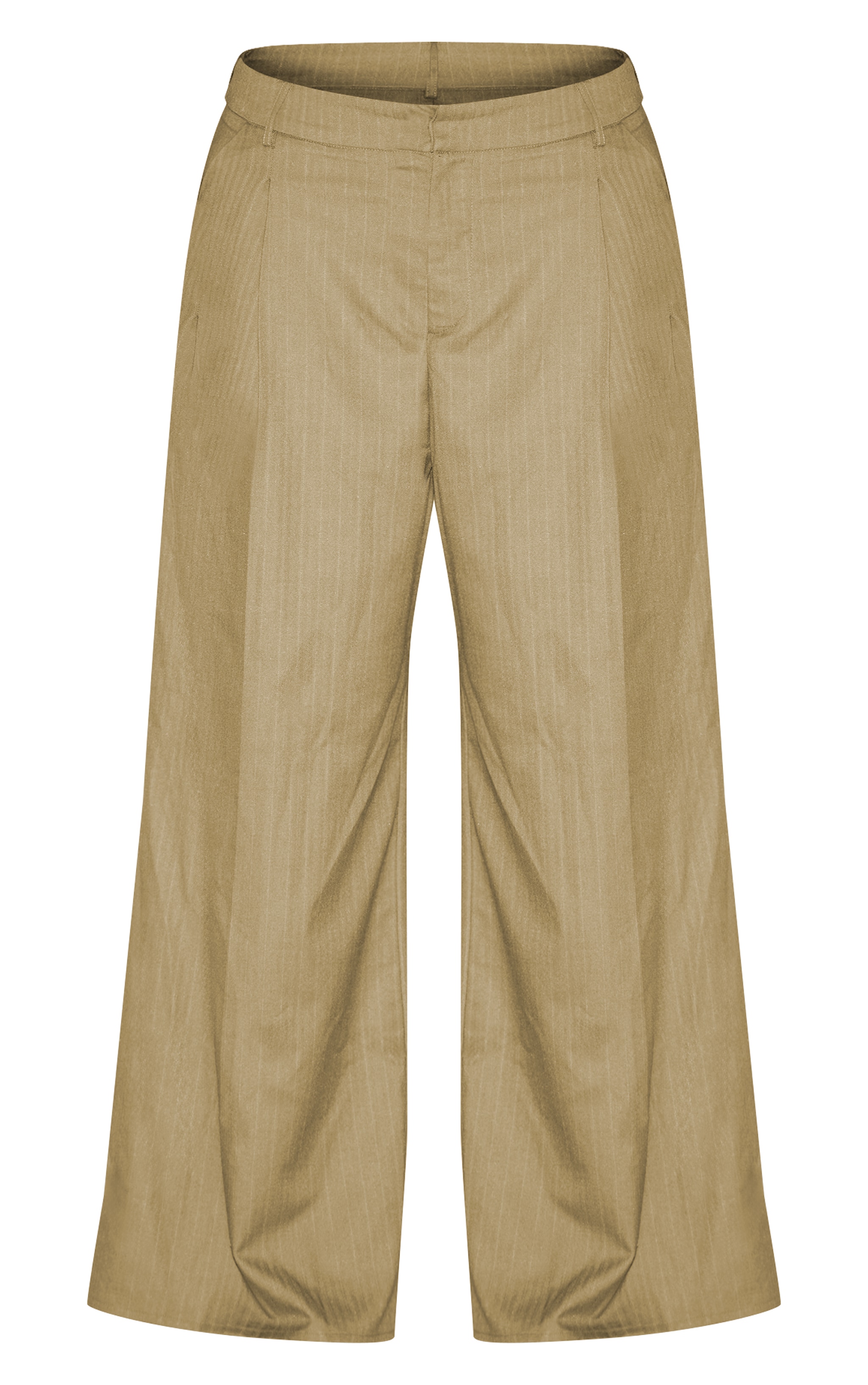 Plus Pantalon de tailleur droit tissé deluxe vert olive à fines rayures image 5