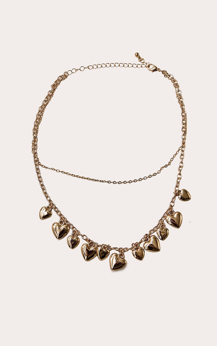 Gold Molten Heart Long Necklace image 2