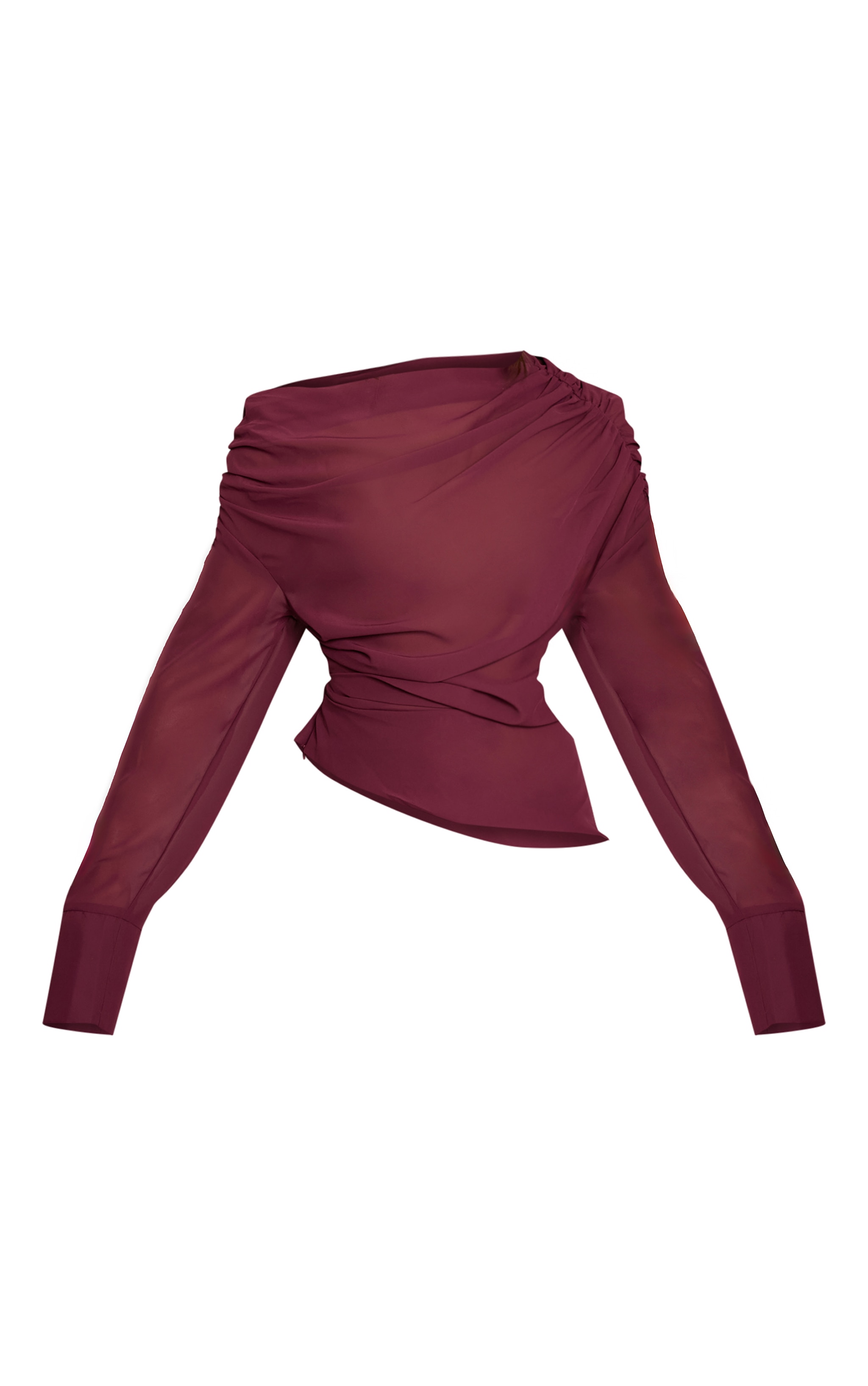 Plum Chiffon Drape Top image 5