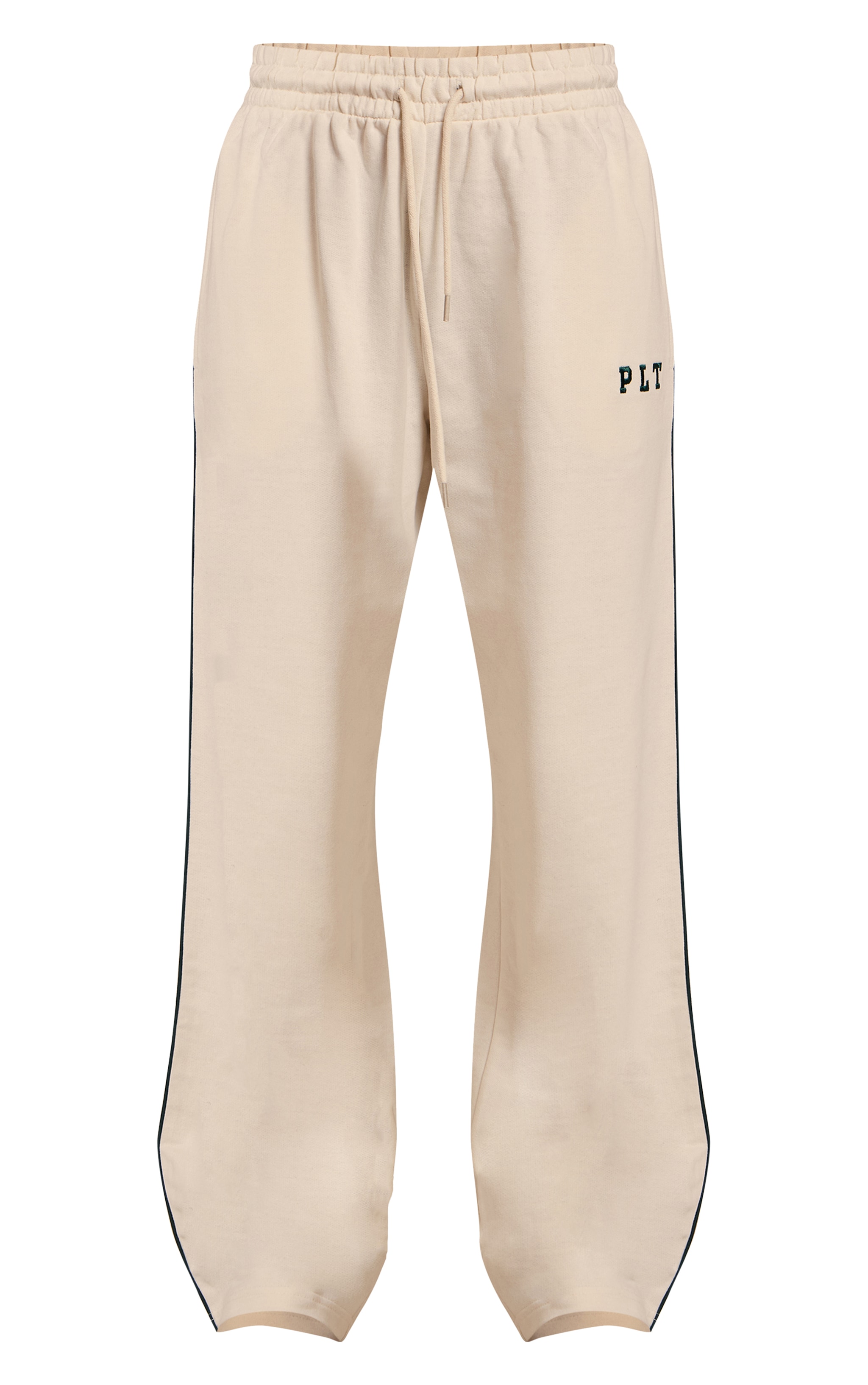 PRETTYLITTLETHING Jogging large crème à logo "PLT" contrastant image 5