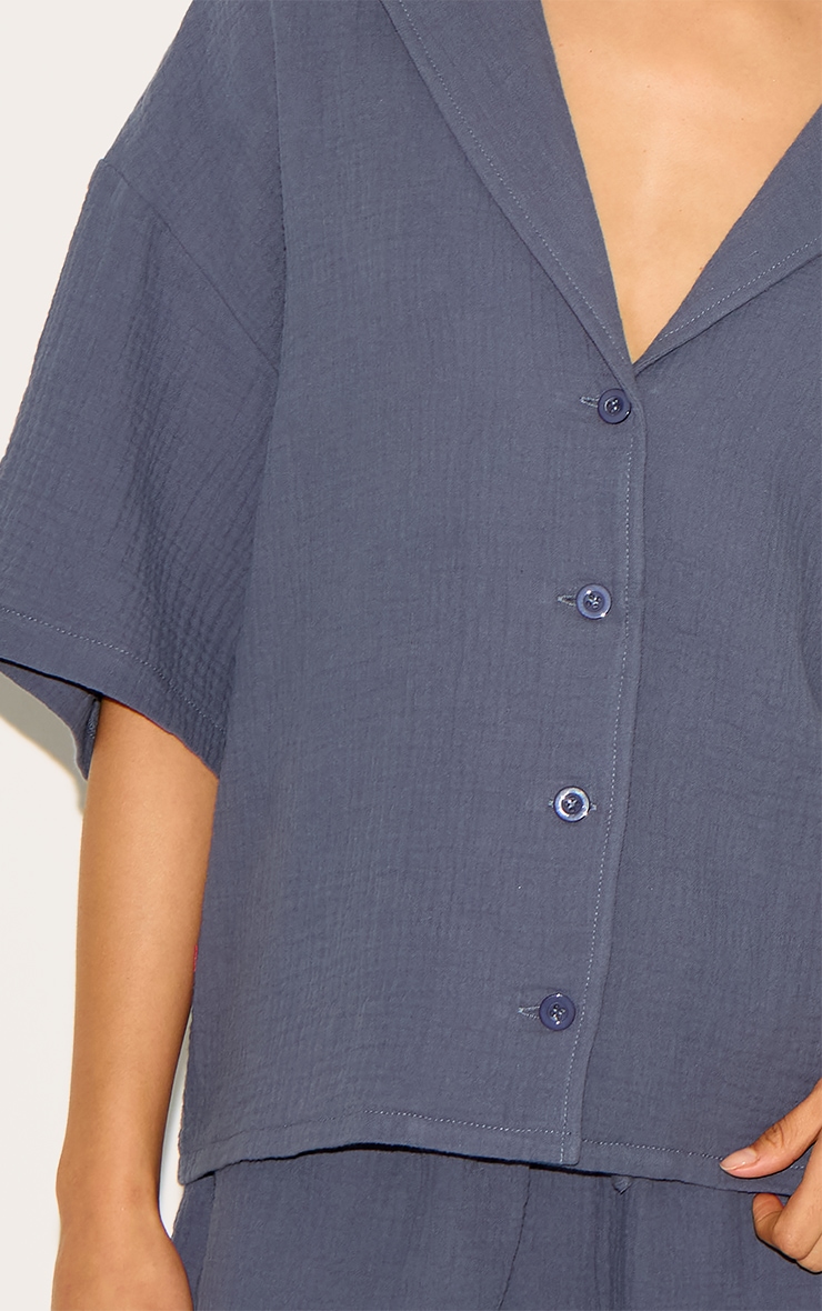 Charcoal Woven Short Sleeve Shirt image 4