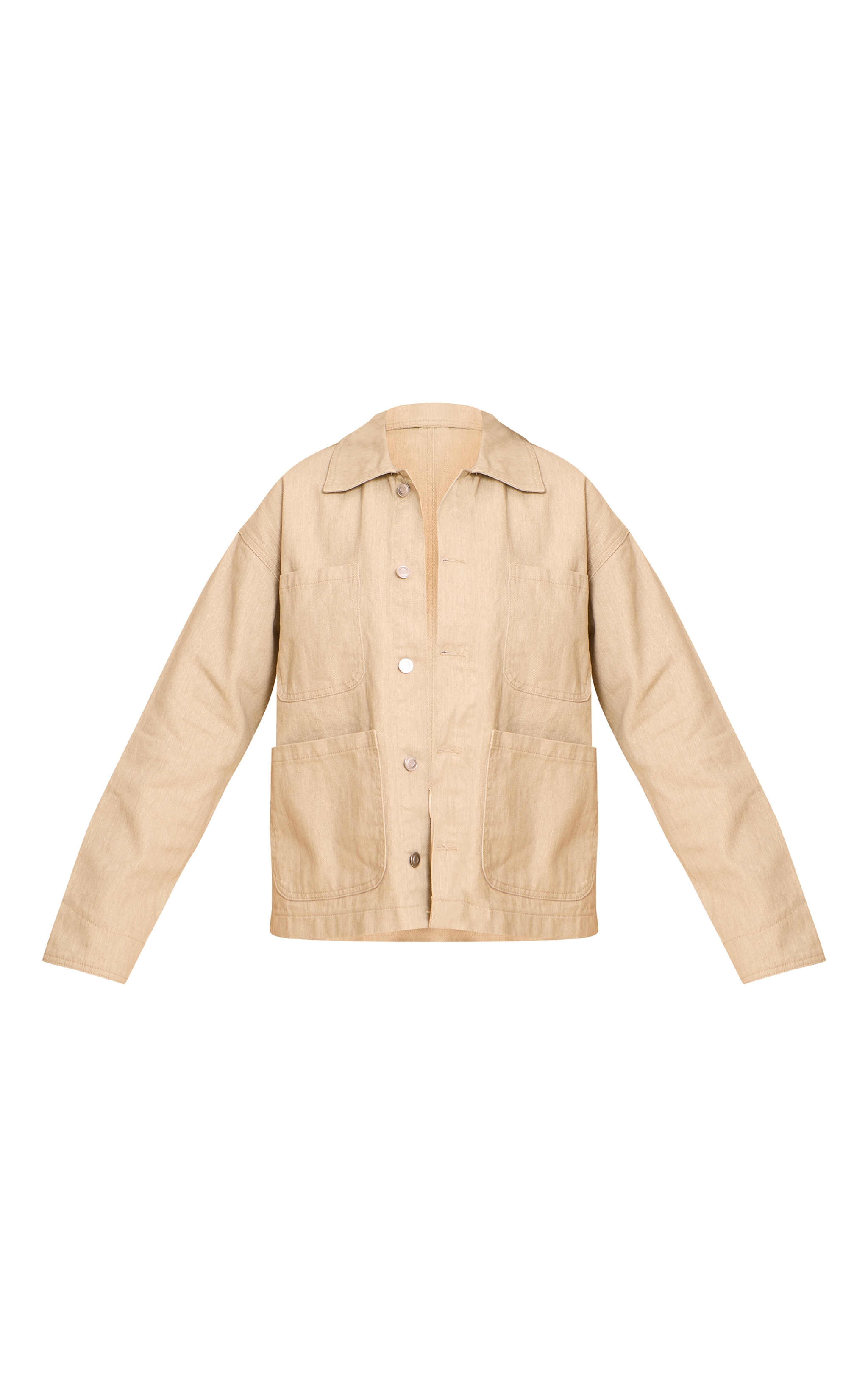 Veste en jean sable à poches incurvés image 5
