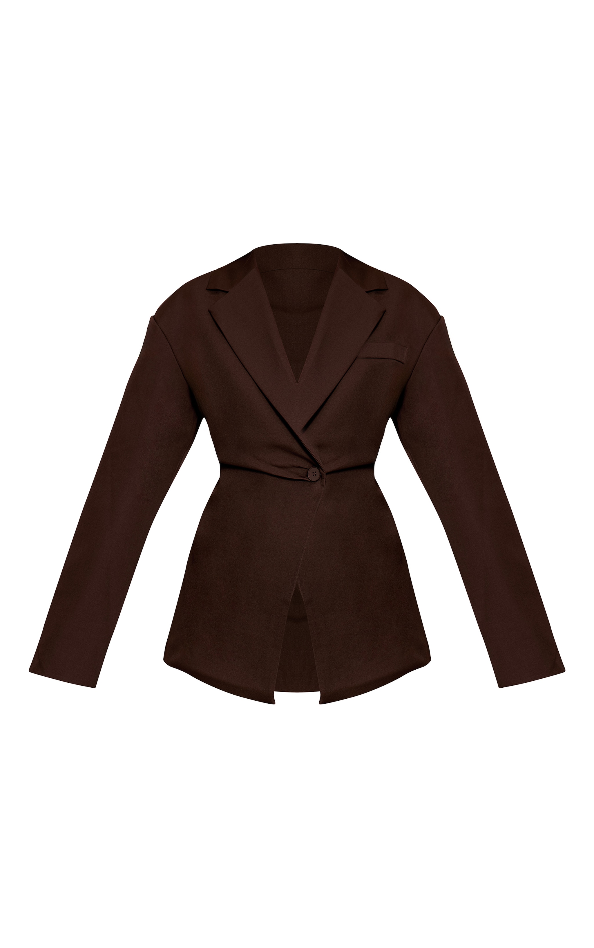 Chocolate Tailored Cinched Waist Blazer image 5