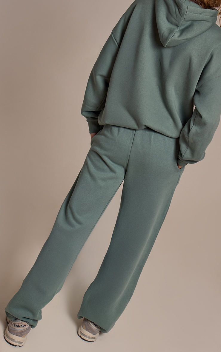 PRETTYLITTLETHING Sage Athletics Club Embossed Straight Leg Track Pants image 3