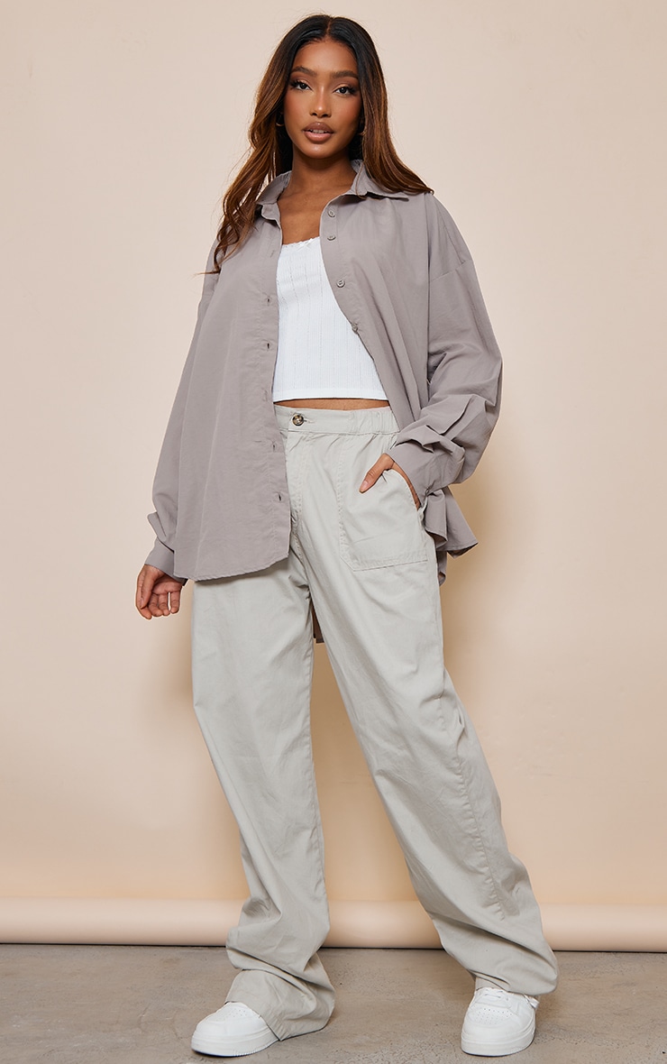 Moss Sand Oversized Shell Shirt image 3