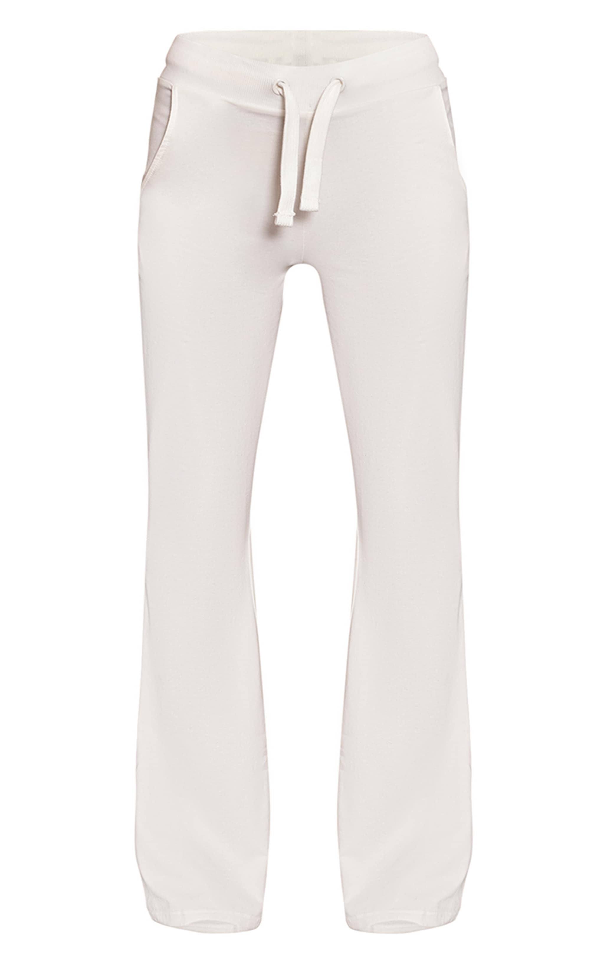 Cream Star Print Skinny Flared Trousers image 5