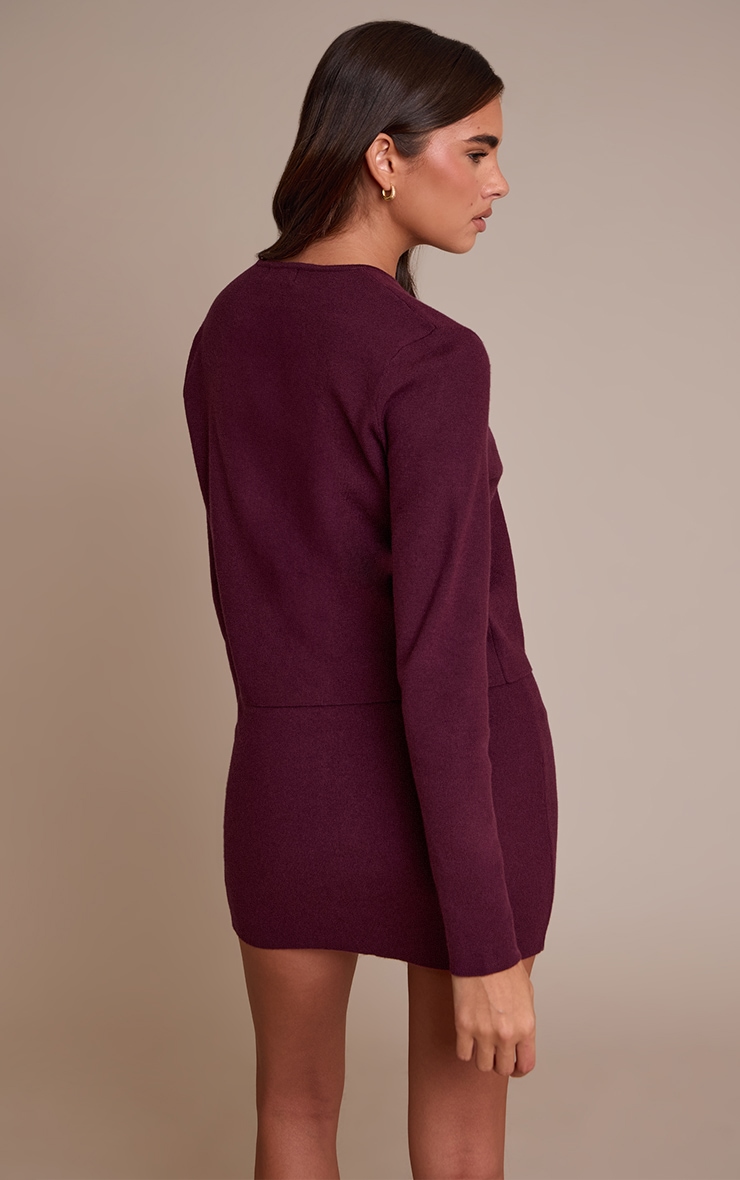 Dark Wine Compact Knit Skirt image 3