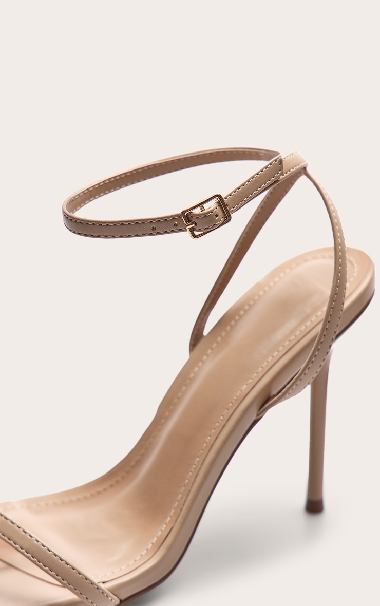 Sandales carrées en PU nude à talon haut et brides fines image 5