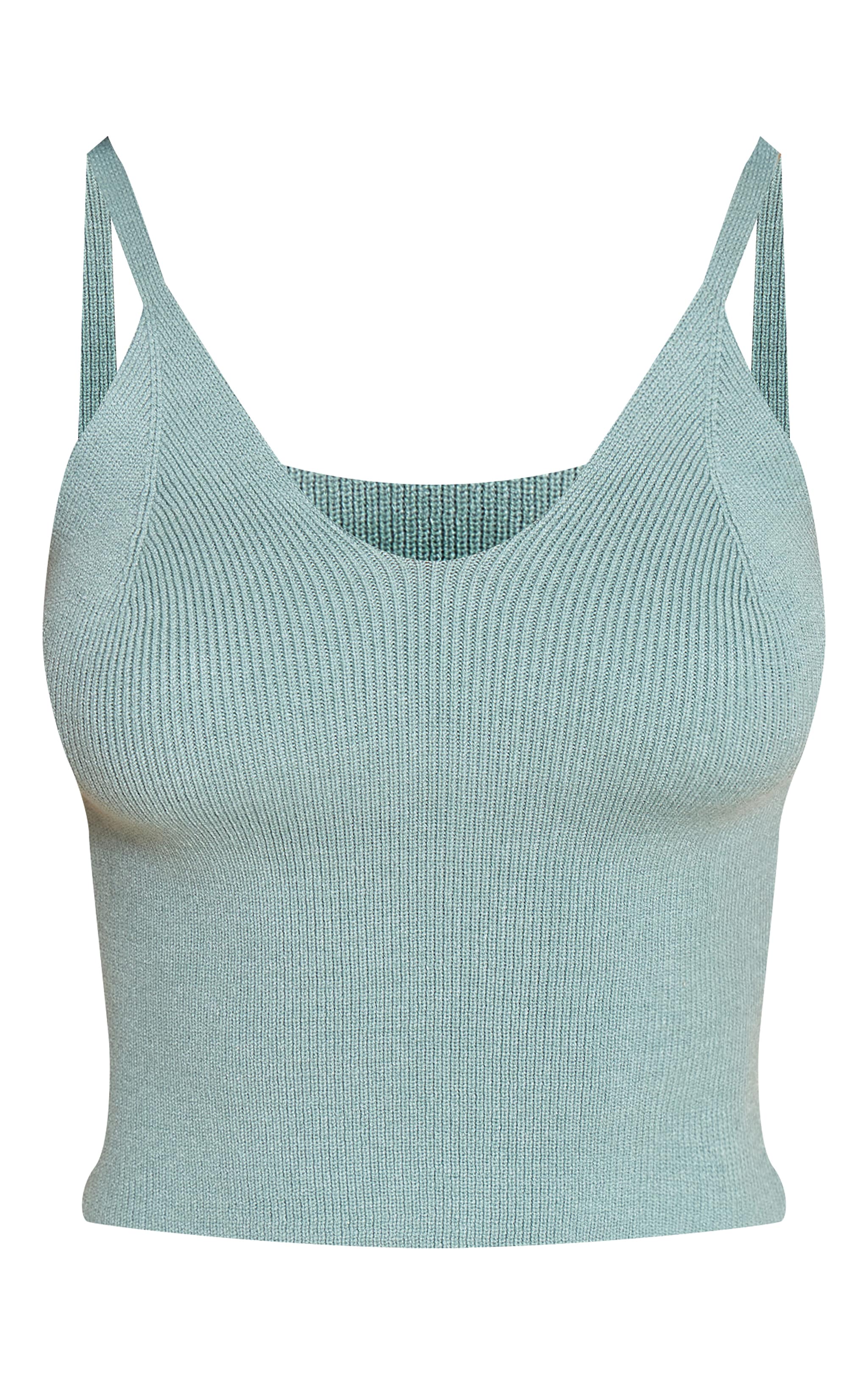 Petite Teal Strappy Knitted Vest Top image 5