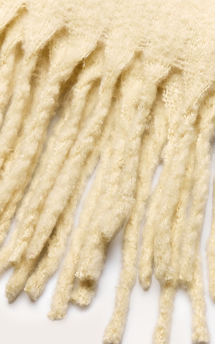 Butter Yellow Blanket Tassel Scarf image 3