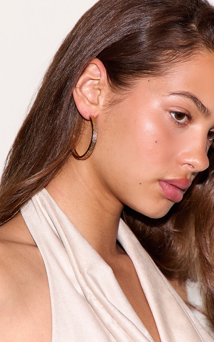 Gold Textured Size Range Hoop Earrings Multi-Pack image 1