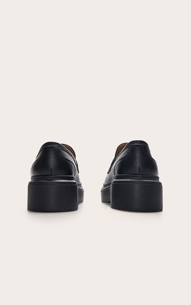 Black Pu Chunky Basic Loafer image 4