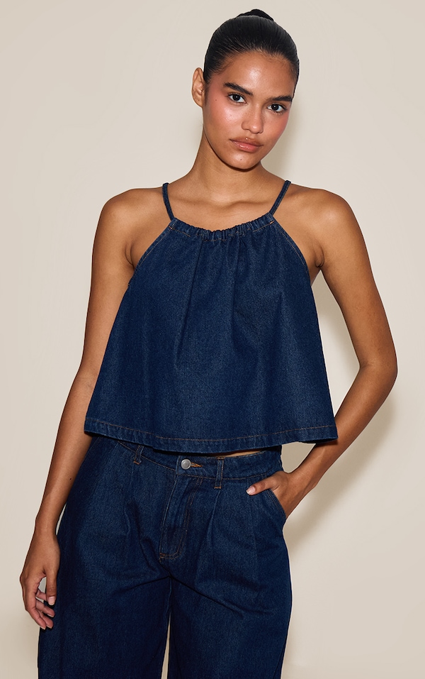 Indigo Floaty Sleeveless Denim Top