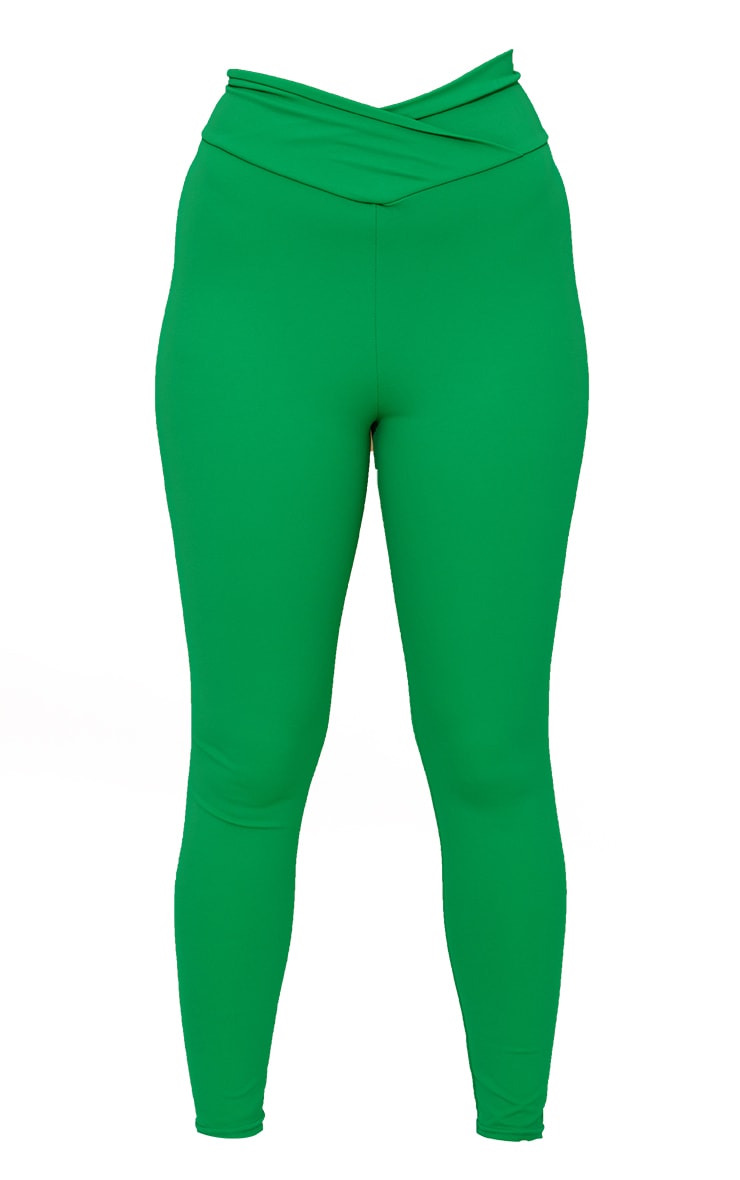 Petite Green Sculpt Luxe Super High Waist Gym Ruched Bum Leggings image 5