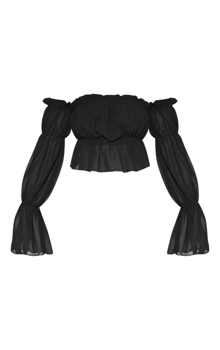 black ruffle blouse short sleeve