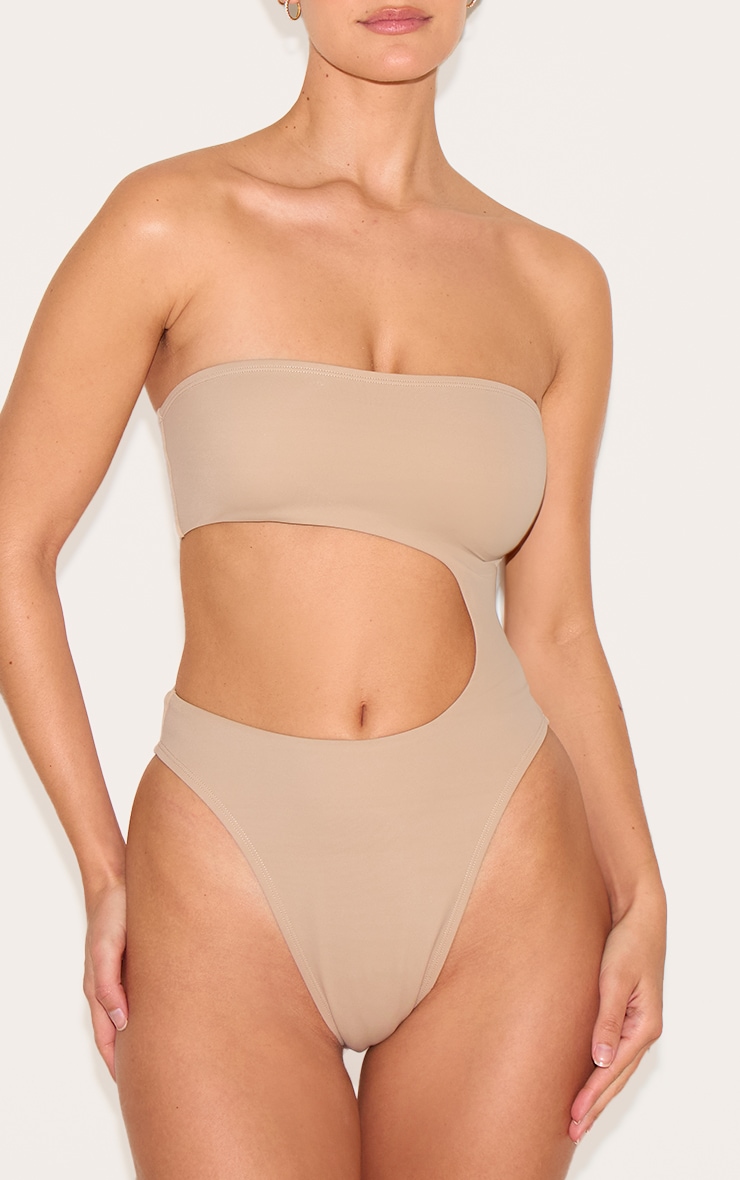 Stone Bandeau Cut Out High Leg Swimsuit image 4