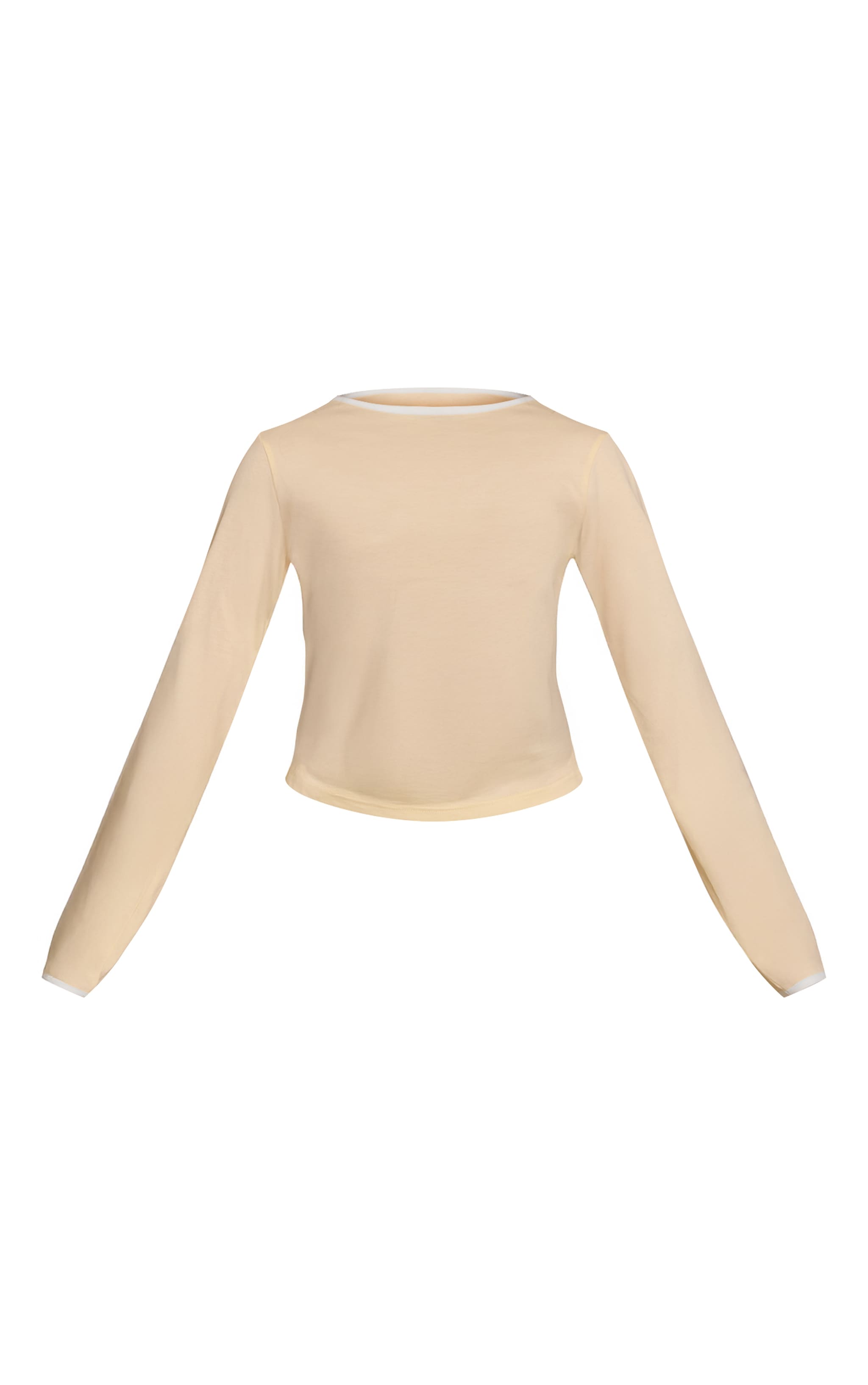 Buttercream Cotton Contrast Cuff Long Sleeve Top image 5